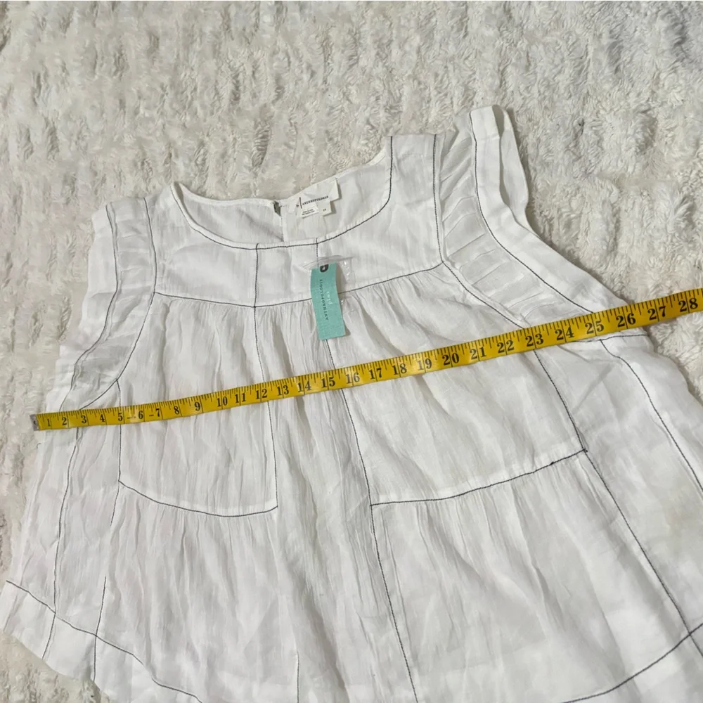 NWT ANTHROPOLOGIE Women’s Cap-Sleeve Babydoll Blouse - Picture 16 of 16